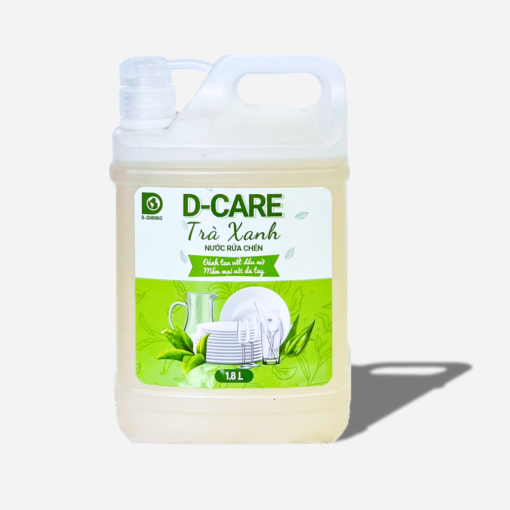 Nước rửa chén D-Care Hương Trà Xanh 1L8